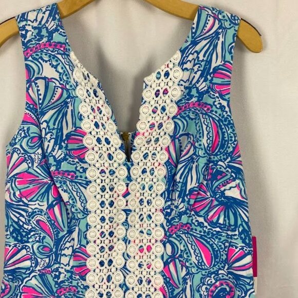 Lilly Pulitzer For Target NWT My Fans Sleeveless Split Neck Shift Mini Dress Wo - Picture 6 of 16
